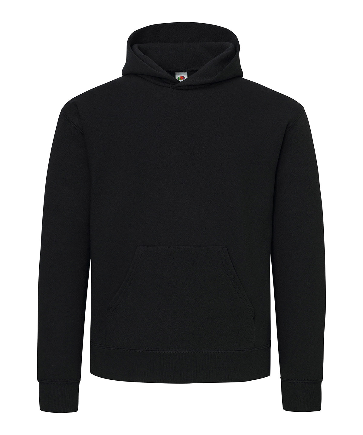 Fruit of the Loom Supercotton Hooded Sweatshirt in Black, front view