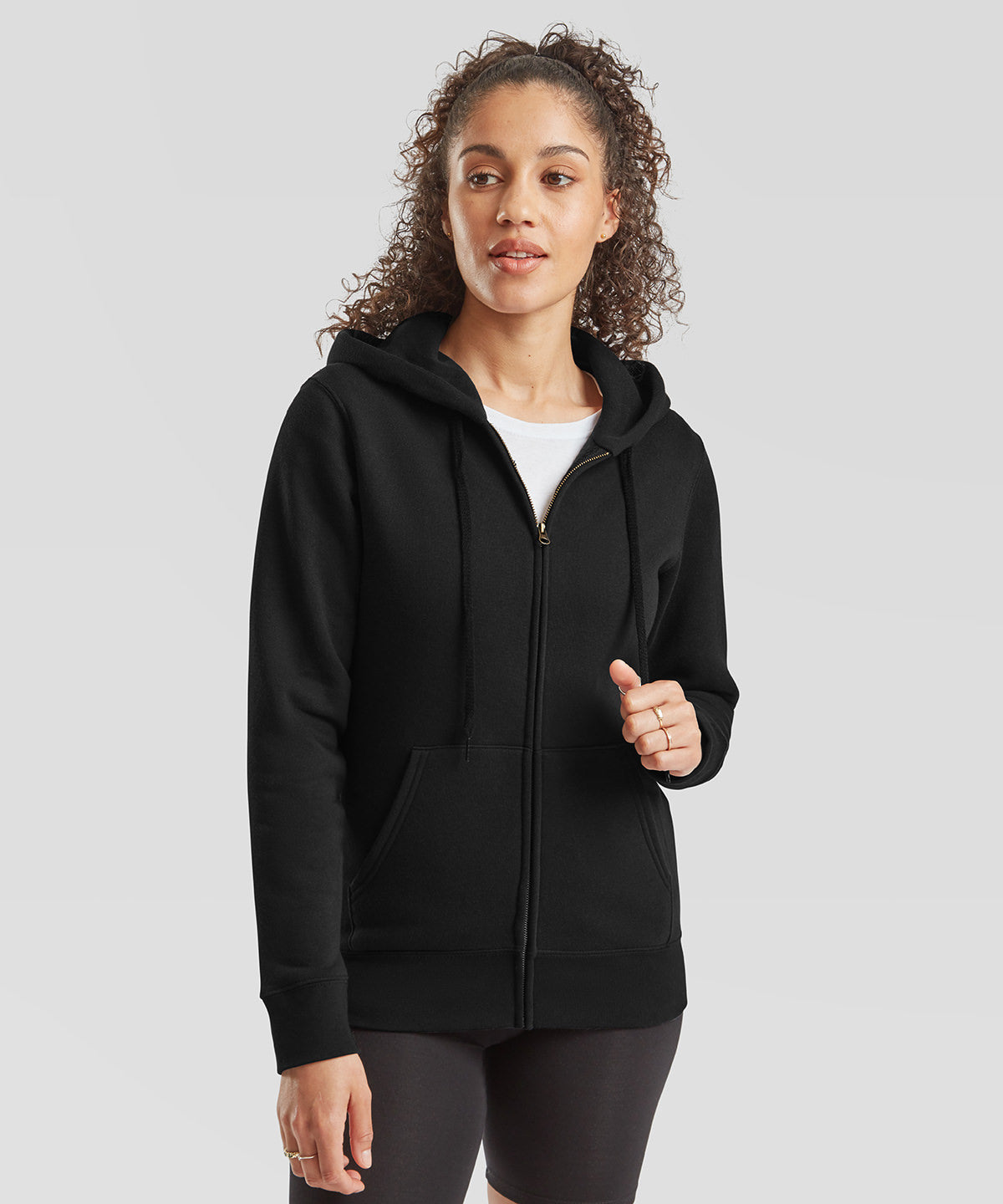 Fruit of the Loom Women's Premium 70/30 Hooded Sweatshirt Jacket, ready to custom print with your logo or design