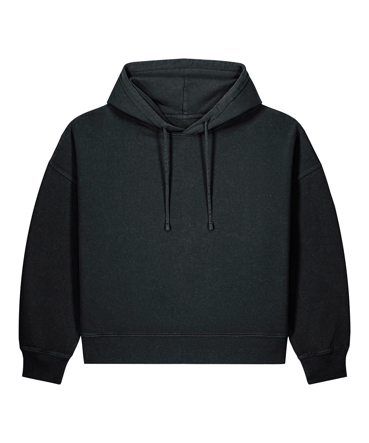 Stanley/Stella Stella Nora Vintage Hoodie in Garment Dyed Black Rock, front view