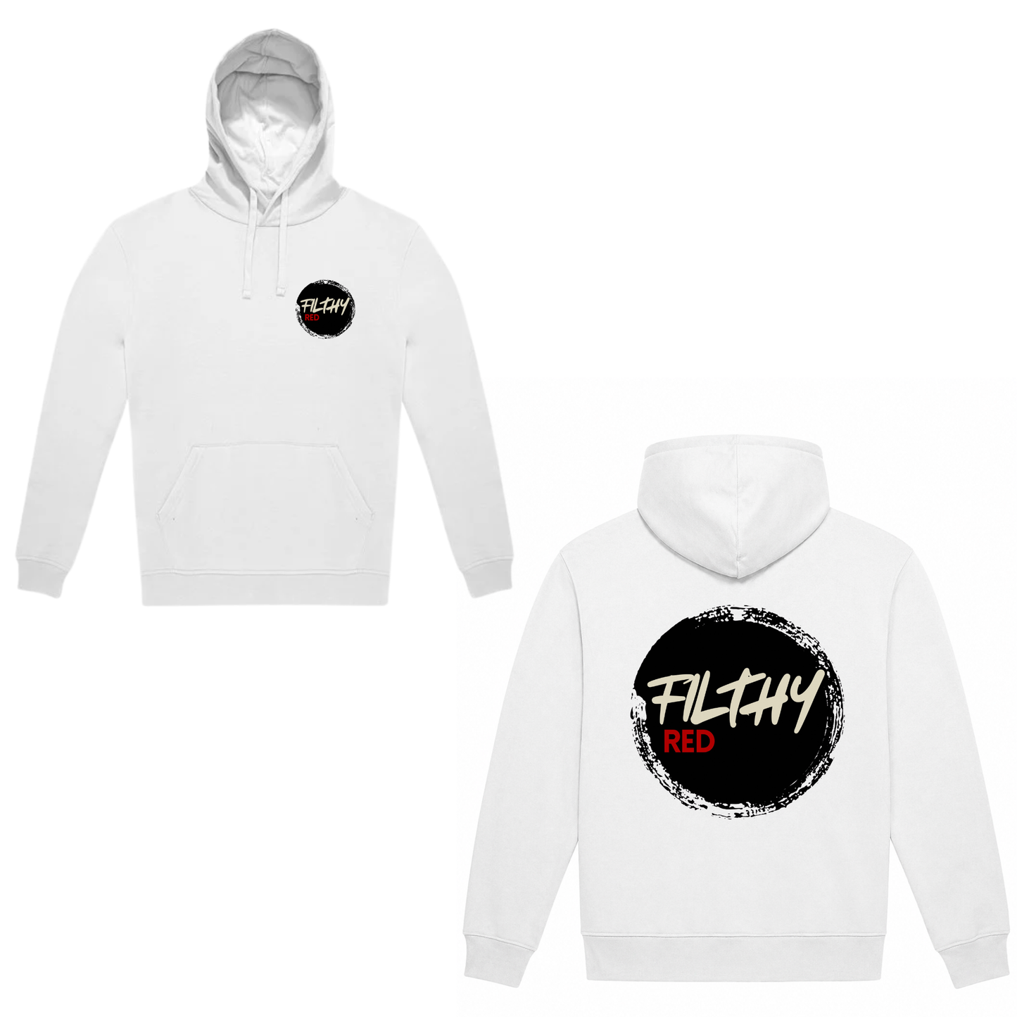 FILTHY RED Largeo Logo Hoodie (WHITE EDITION)