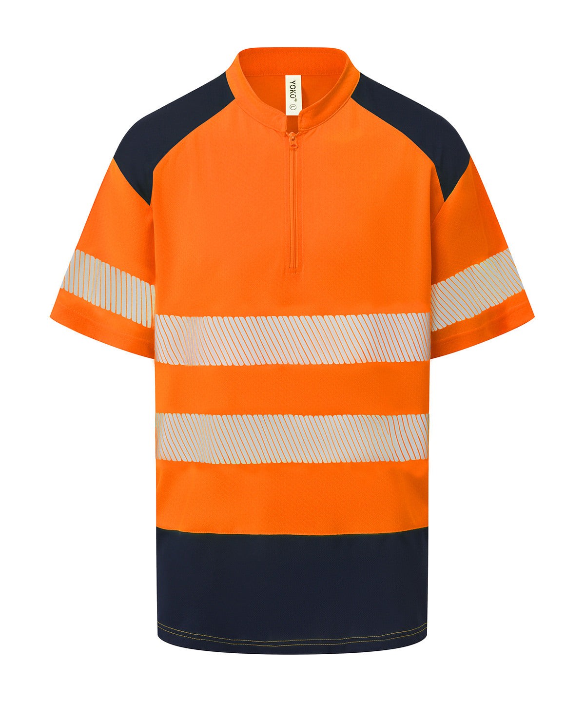 Yoko Hi-vis mandarin collar zip neck comfort trim polo (HVJ230)