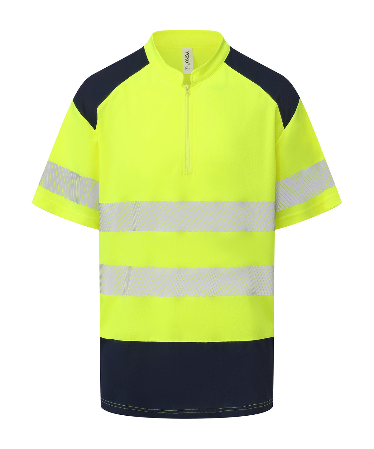 Yoko Hi-vis mandarin collar zip neck comfort trim polo (HVJ230)