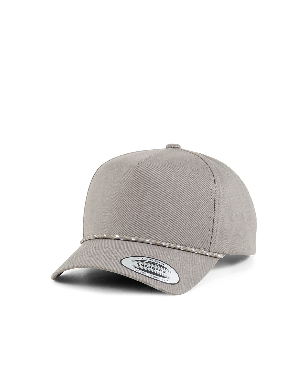 YP Classics retro cotton blend 5-panel snapback cap - Grey