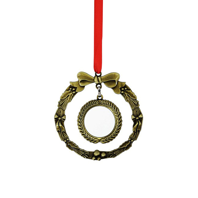 Metal Christmas Decoration - Gold / Wreath