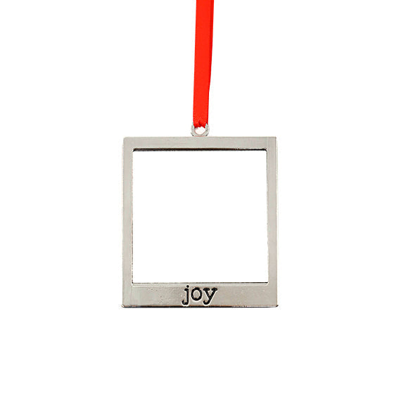 Metal Christmas Decoration - Silver / Joy Frame