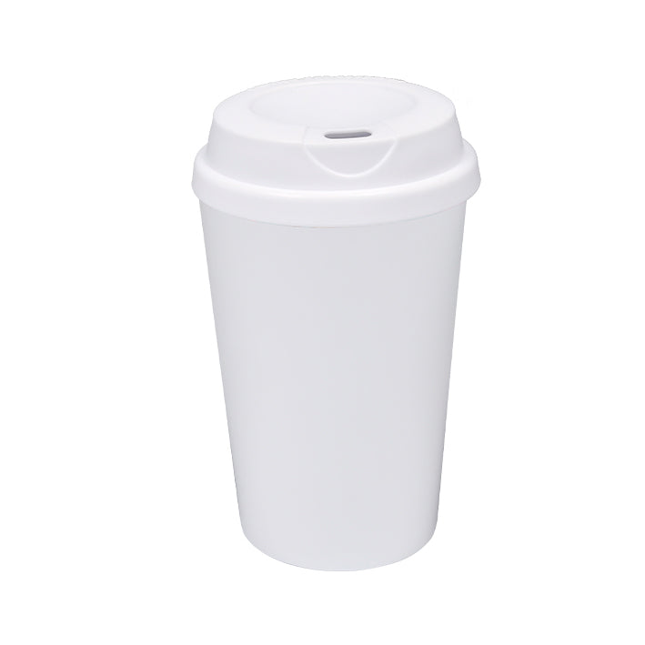380ml Polymer Travel Mug - White / White Lid