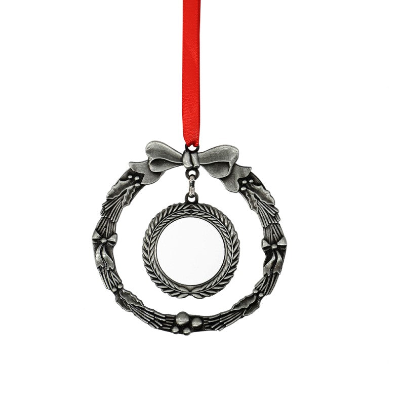 Metal Christmas Decoration - Silver / Wreath
