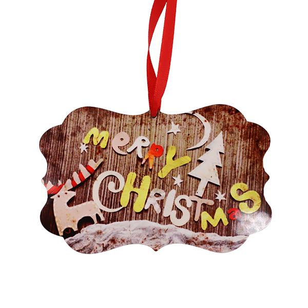 Plastic Christmas Decoration - White / Fancy Rectangle