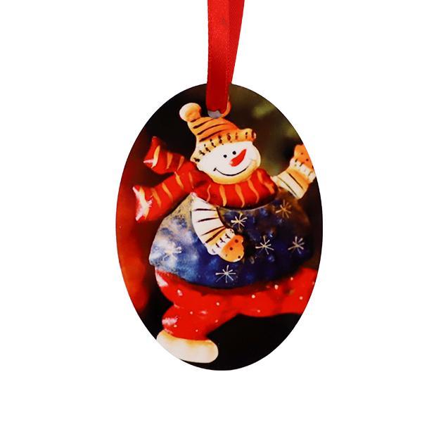 Plastic Christmas Decoration - White / Oval