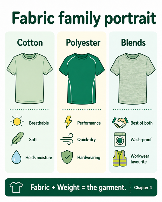 Cotton, Polyester or Blends? T-Shirt Fabrics Explained