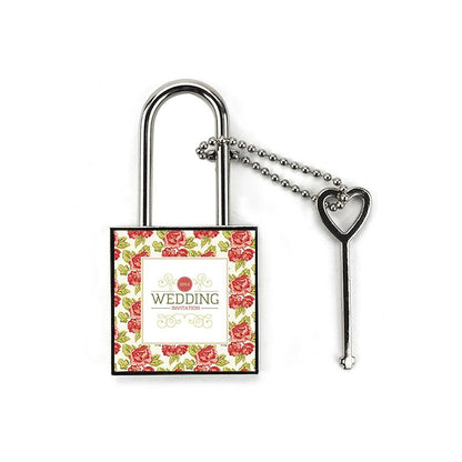 Photo Padlock with Key - Silver / Square