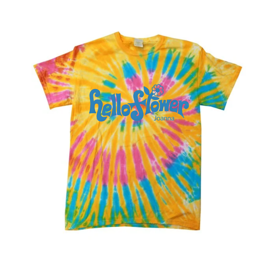 Joanna – “Hello Flower” Tie-Dye T-Shirt