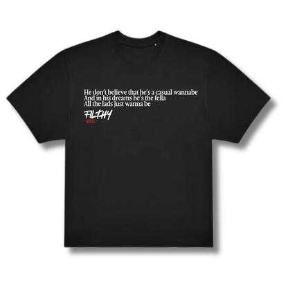 FILTHY RED “Wannabe” Lyric T-Shirt (BLACK EDITION)
