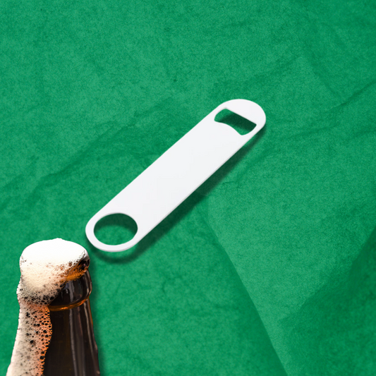 Customisable Bottle Opener - Bottle Shaped - White