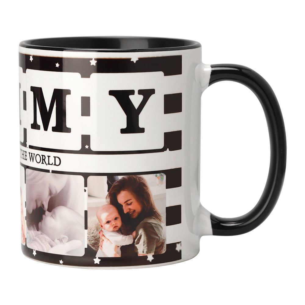 11oz Colour Inner & Handle Mug - Black