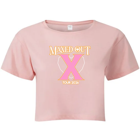 MAXED OUT X TOUR 2026 CROPPED T-SHIRT (PINK)