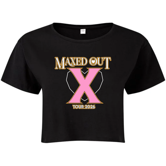 MAXED OUT X TOUR 2026 CROPPED T-SHIRT (BLACK)