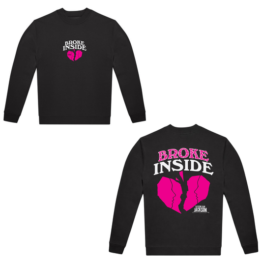 Broke Inside Crewneck Sweatshirt (BLACK EDITION) – Taylor Liam Jackson