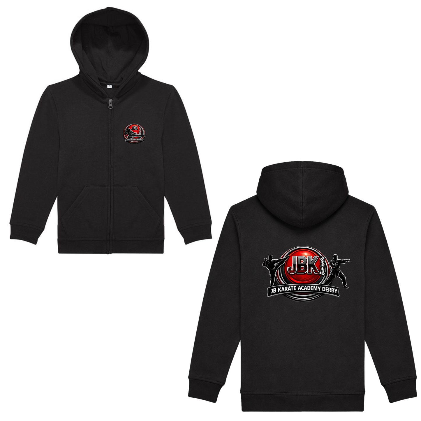 JB Karate Academy Derby – Kids Zip Hoodie (BLACK EDITION)
