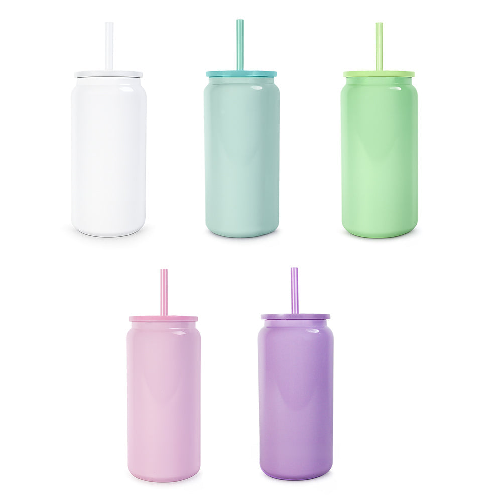 16oz Stainless Steel Tumbler with Straw - Pink