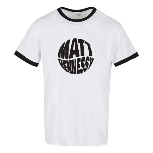 MATT HENNESSY – LOGO RINGER T-SHIRT (WHITE / BLACK RINGER EDITION)