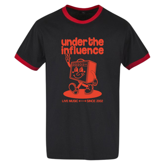 Under The Influence – Ringer Tee (Black/Red)