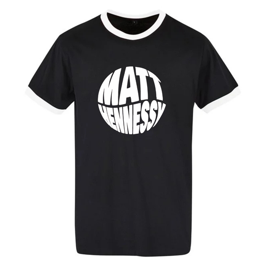 MATT HENNESSY – LOGO RINGER T-SHIRT (BLACK / WHITE RINGER EDITION)
