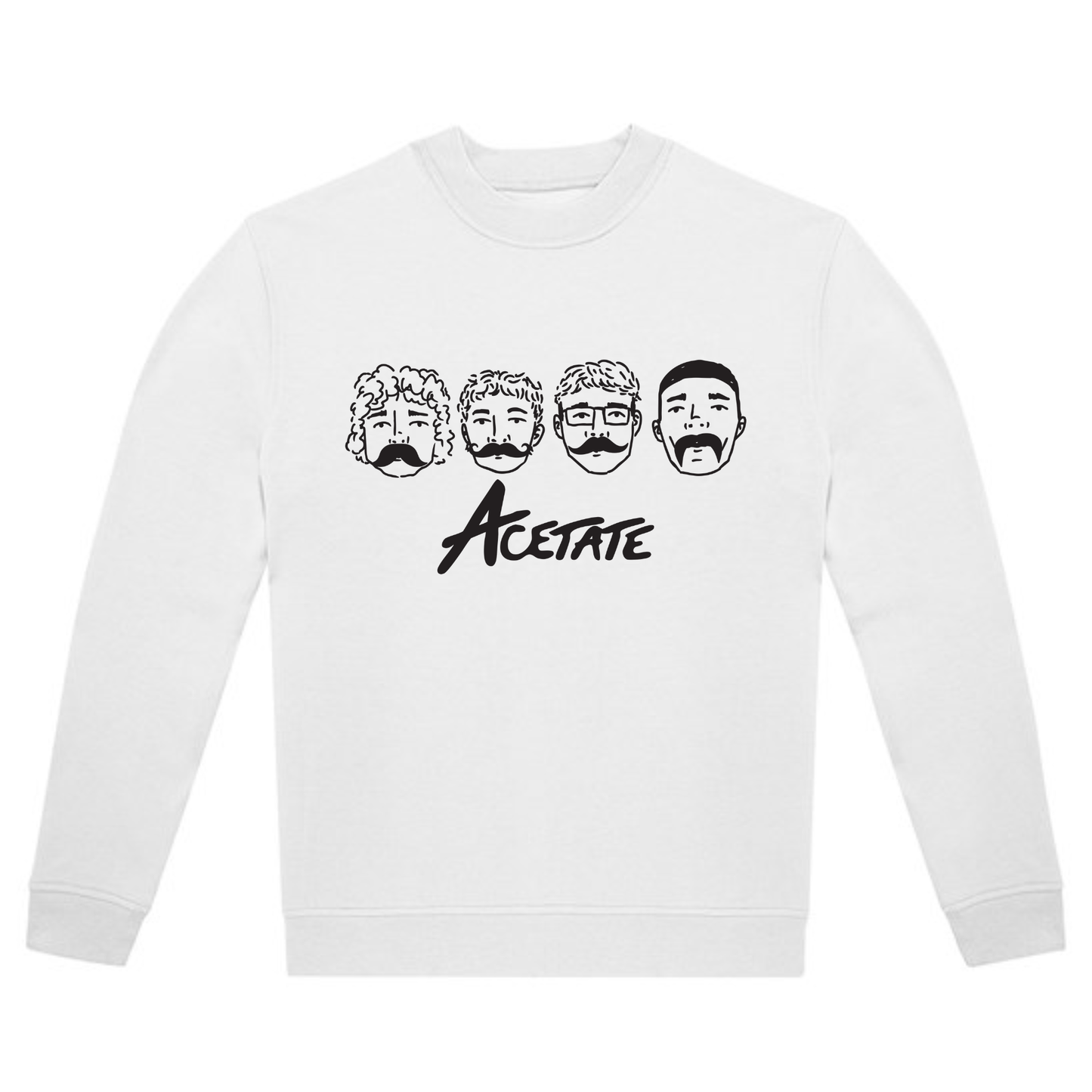 Acetate “Faces” Crewneck Sweatshirt (White Edition)