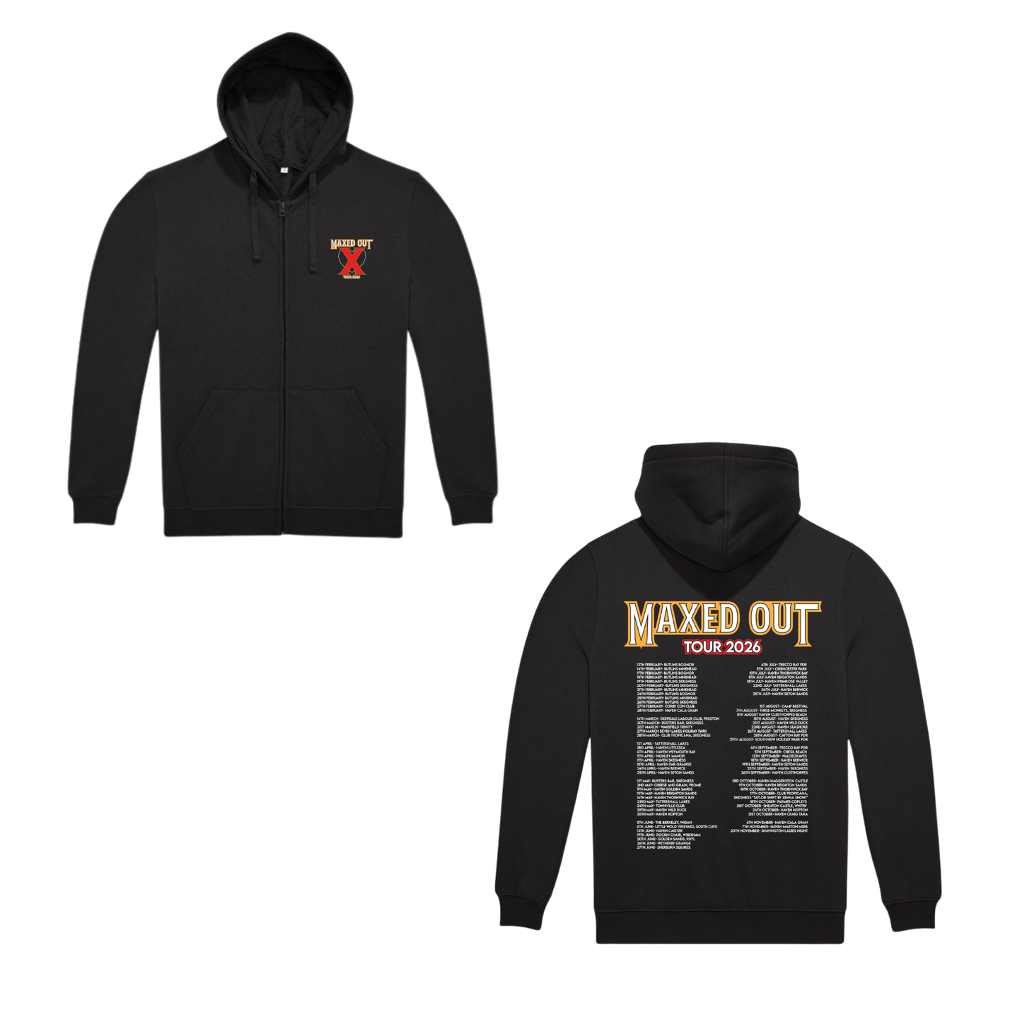 MAXED OUT X – TOUR 2026 ZIP HOODIE (BLACK EDITION)