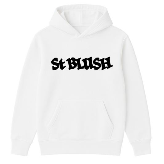 St Blush Logo Hoodie – White