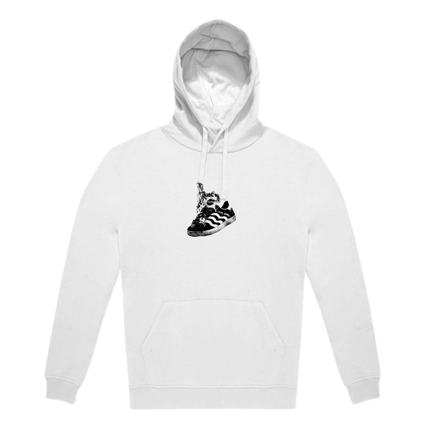 FILTHY RED “Burning Sole” Hoodie (WHITE EDITION)