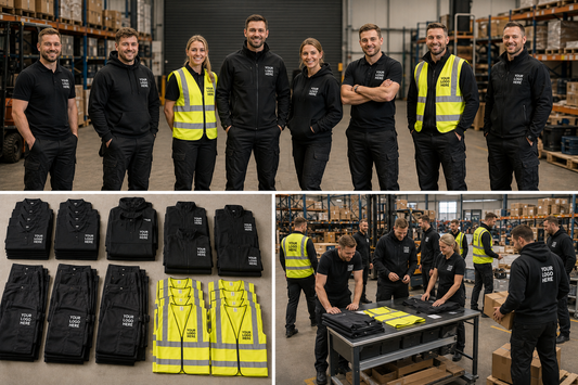 Full Team Workwear — 2 Polos, 1 Hoodie, 1 Softshell, 1 Trousers & 1 Hi-Vis Vest (Team of 10)