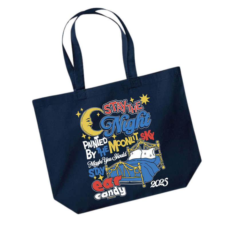 Ear Candy Stay the Night Organic Maxi Tote Bag Navy