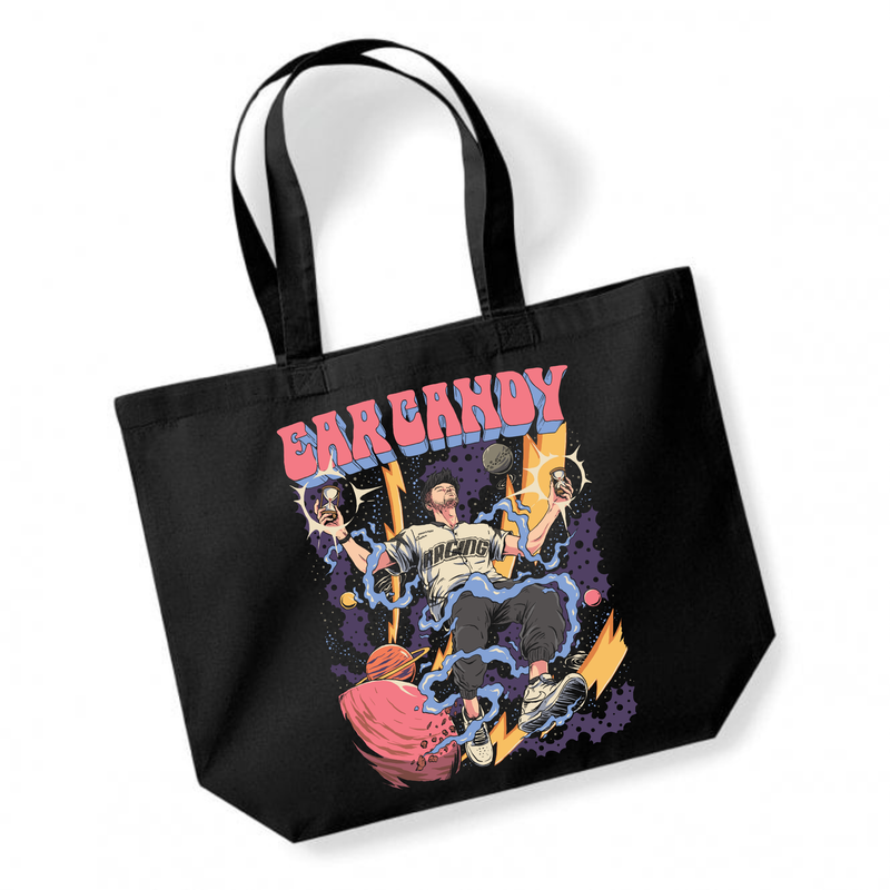 Ear Candy Cosmic Chaos Organic Maxi Tote Bag Black