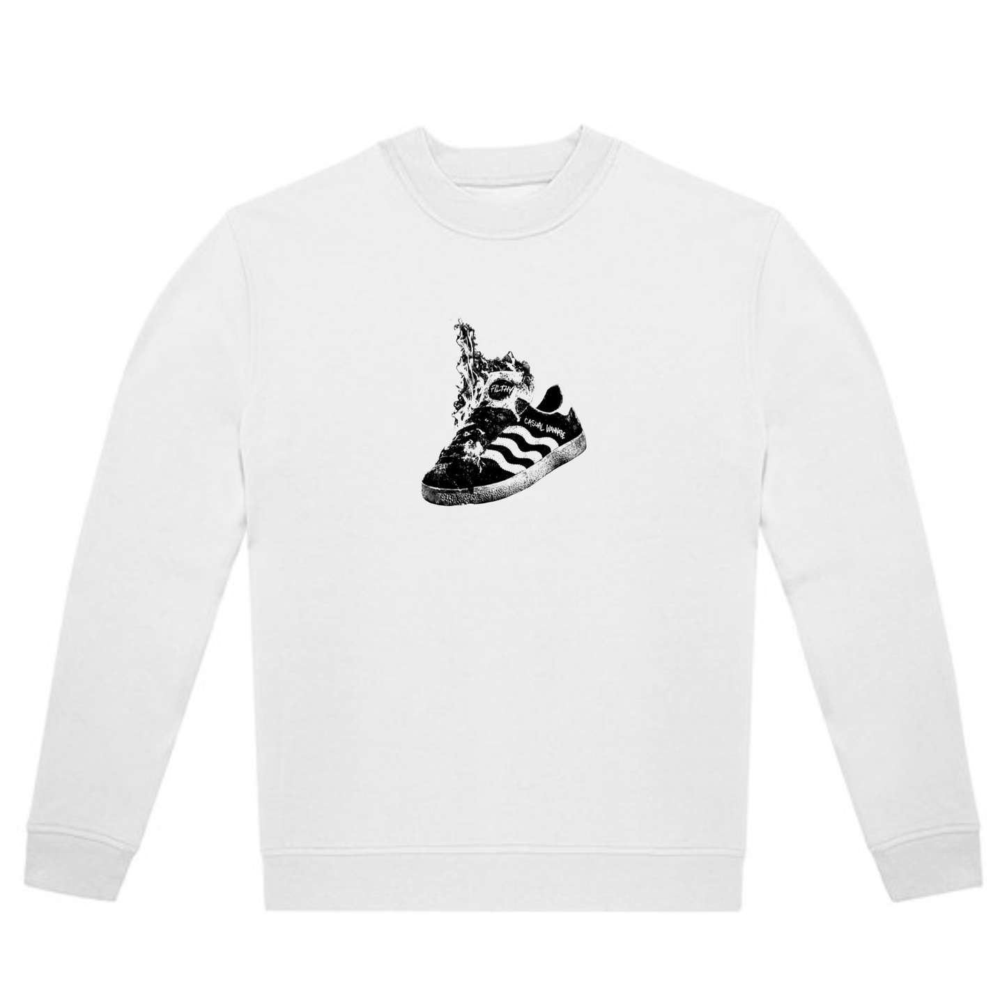 FILTHY RED “Burning Sole” Sweatshirt (WHITE EDITION)
