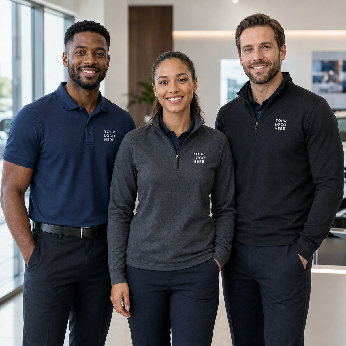 Customer-Facing Team — 2 Poplin Shirts & 1 Quarter-Zip (Team of 5)