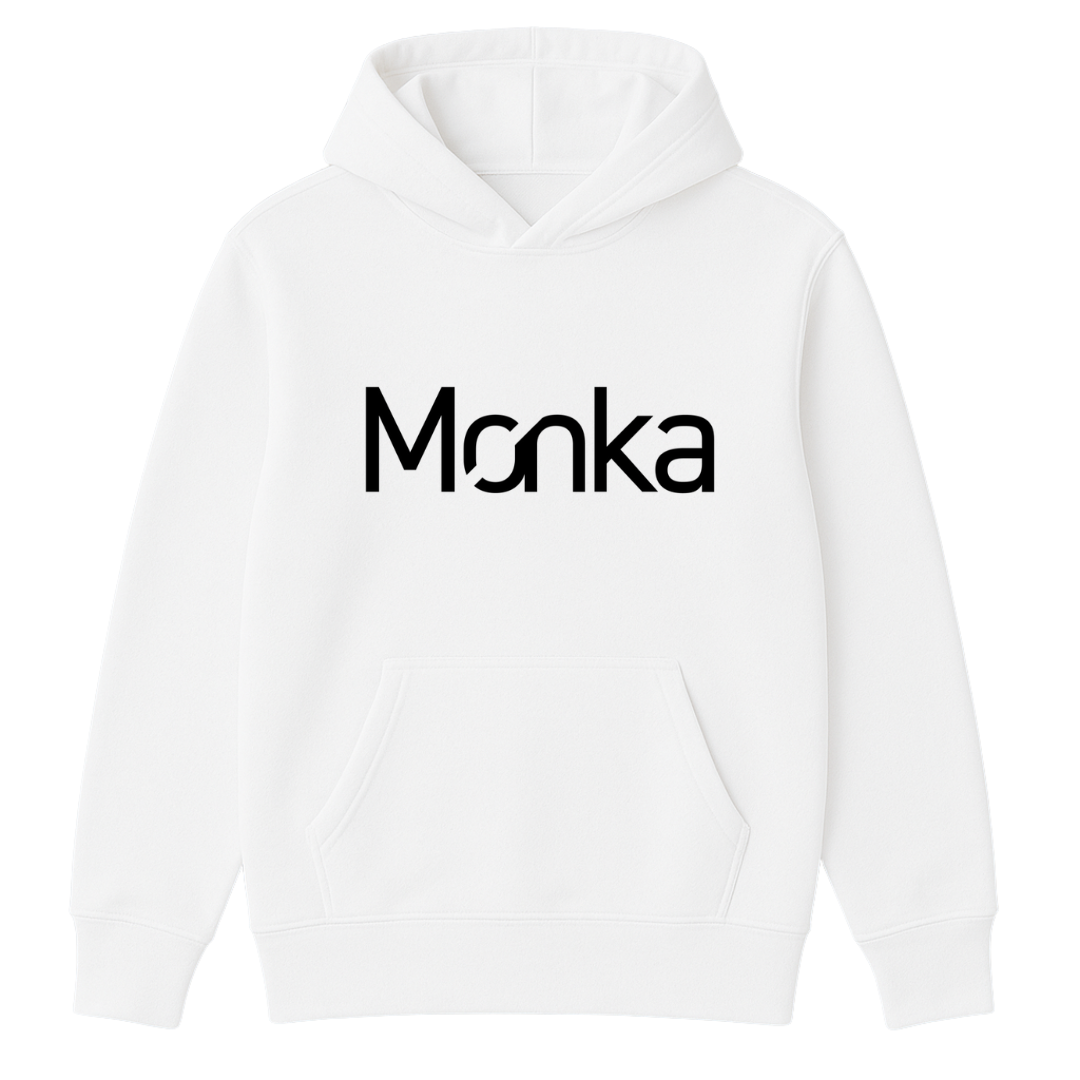 Monka Logo Hoodie – White