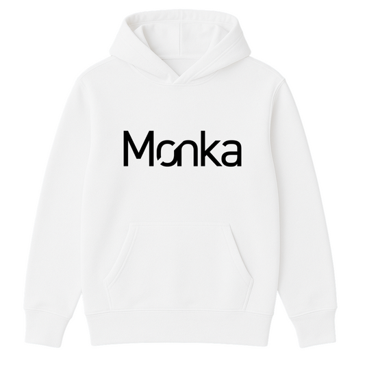 Monka Logo Hoodie – White