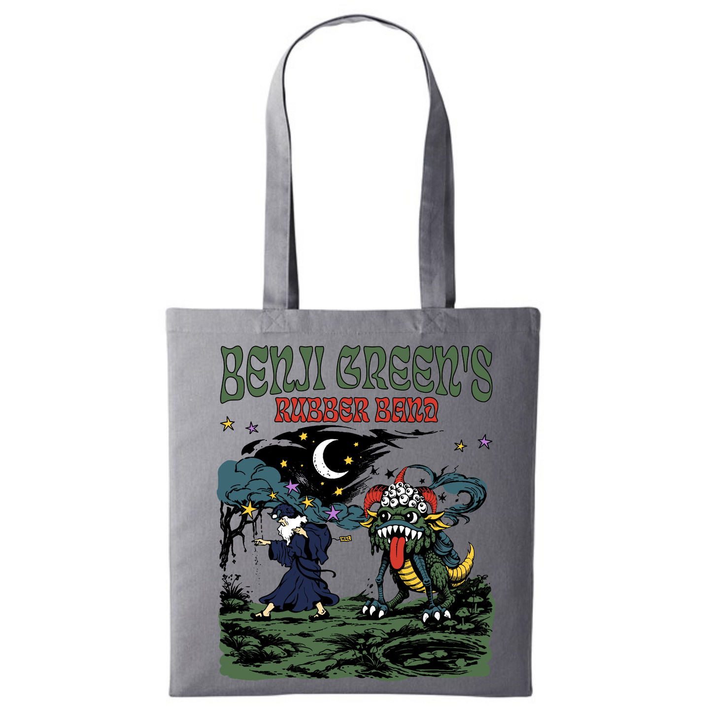 Benji Green's Rubber Band – Mac & The Beast Tote Bag (GREY EDITION)