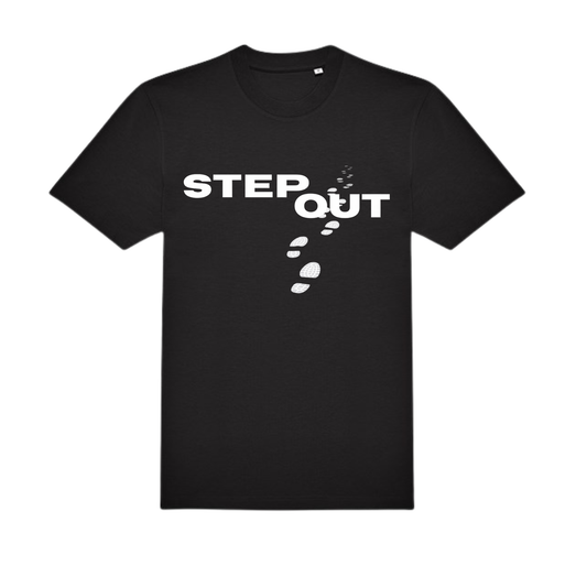 Step Out T-Shirt - Footsteps (BLACK EDITION)