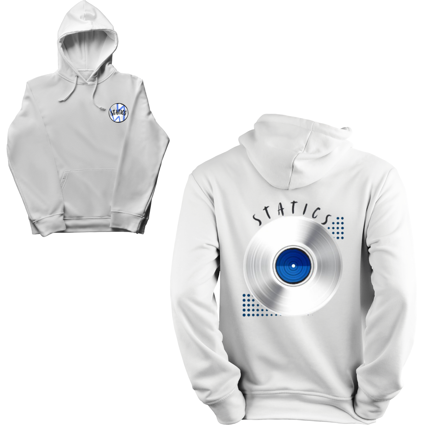 STATICS Vinyl Logo Hoodie – White