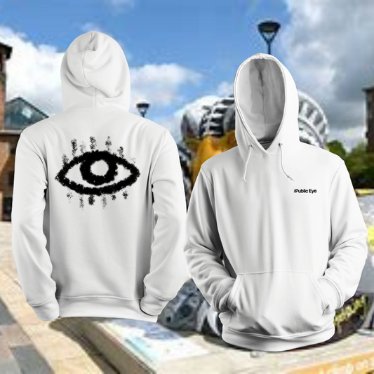 The Public Eye – Signature Logo Hoodie (White)