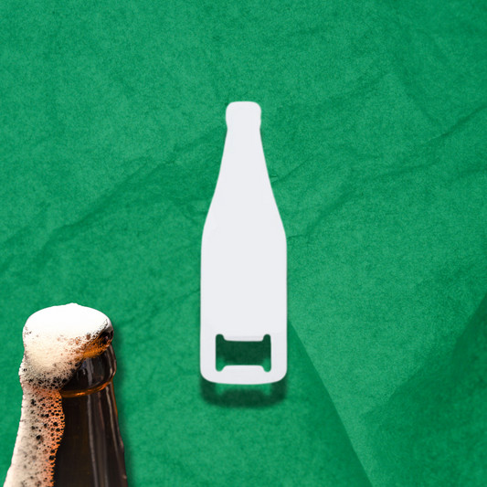 Customisable Bottle Opener - Wine Bottle Shape - White