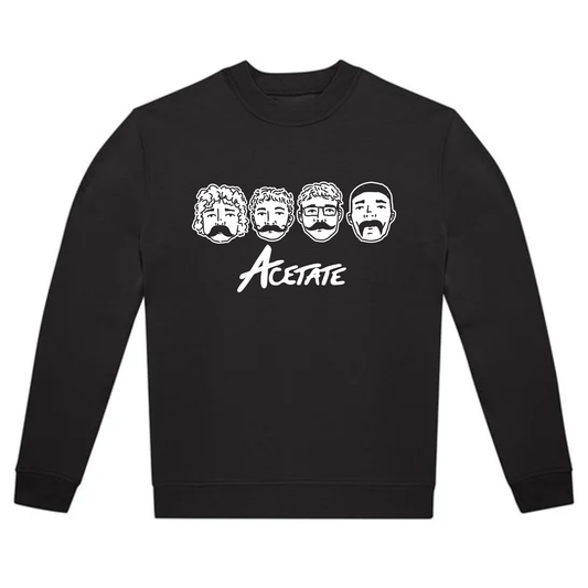 Acetate “Faces” Crewneck Sweatshirt – Black Edition