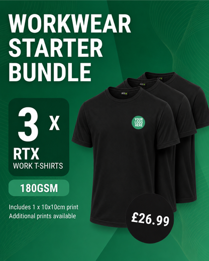 Workwear Starter Bundle - 3 x ProRTX Pro T-Shirts, Custom Printed