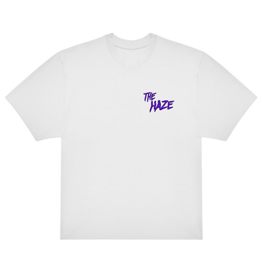 The Haze Logo - Left Chest - Oversized T-Shirt (WHITE EDITION)