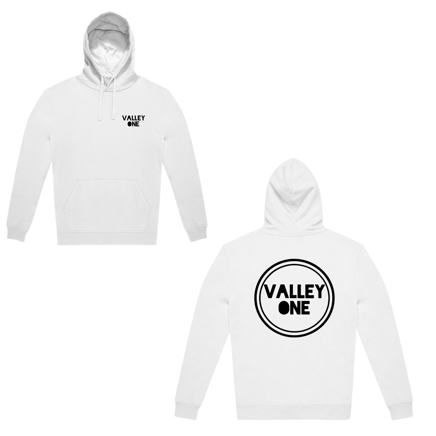 VALLEY ONE – Circle Logo Hoodie (WHITE EDITION)