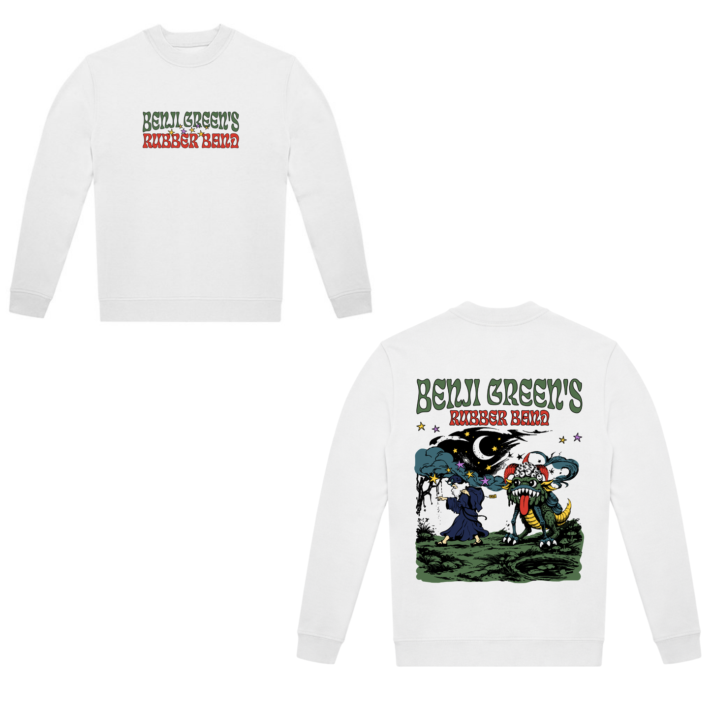 Benji Green's Rubber Band – Mac & The Beast Sweatshirt (WHITE EDITION)