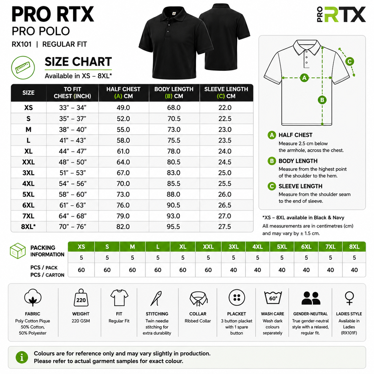 Custom Pro Polo (RX101) (220 GSM)