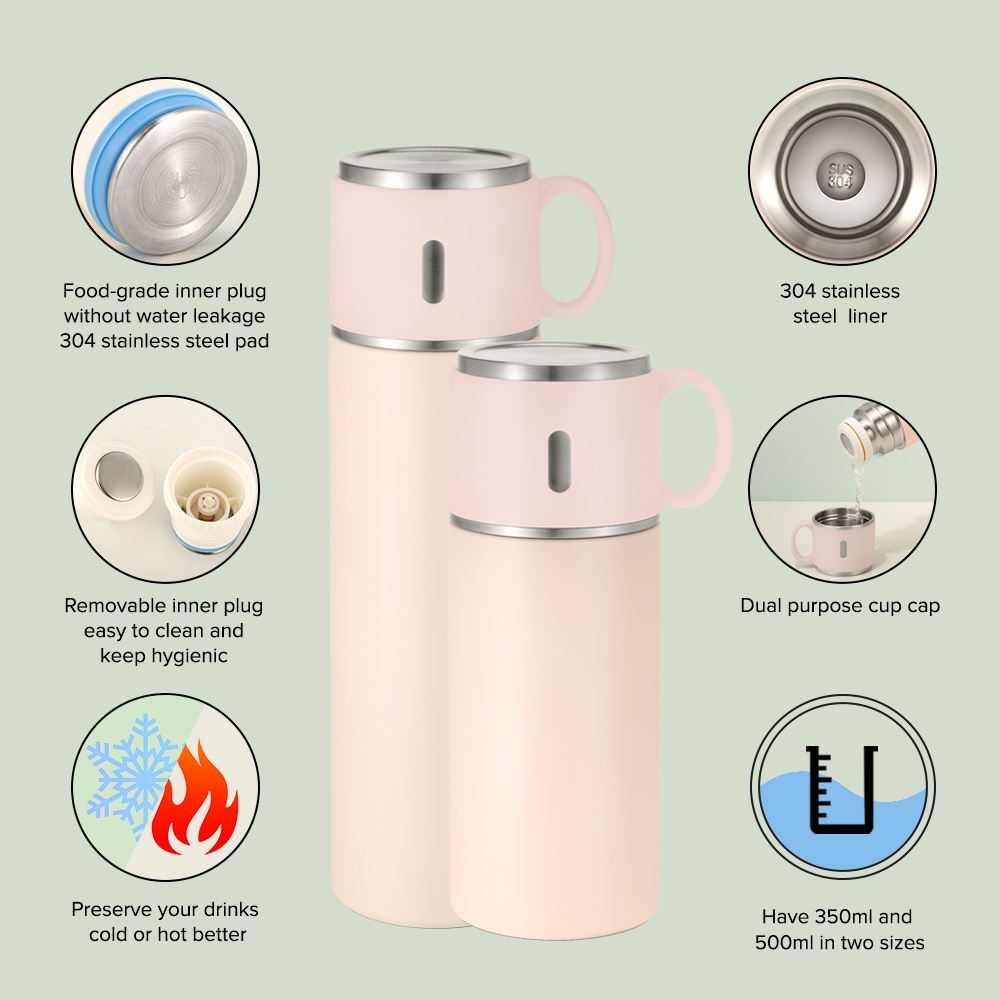 Insulated Stainless Steel Bottle with Cup Lid
